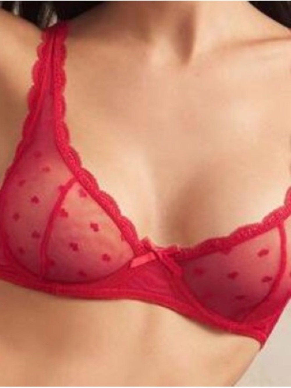 7️⃣2️⃣7️⃣ Sheer Lace Underwire Bra in Deep Pink